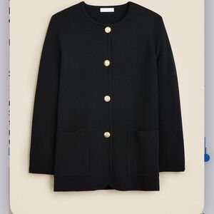 J. Crew Black Giselle Cardigan with Gold Buttons